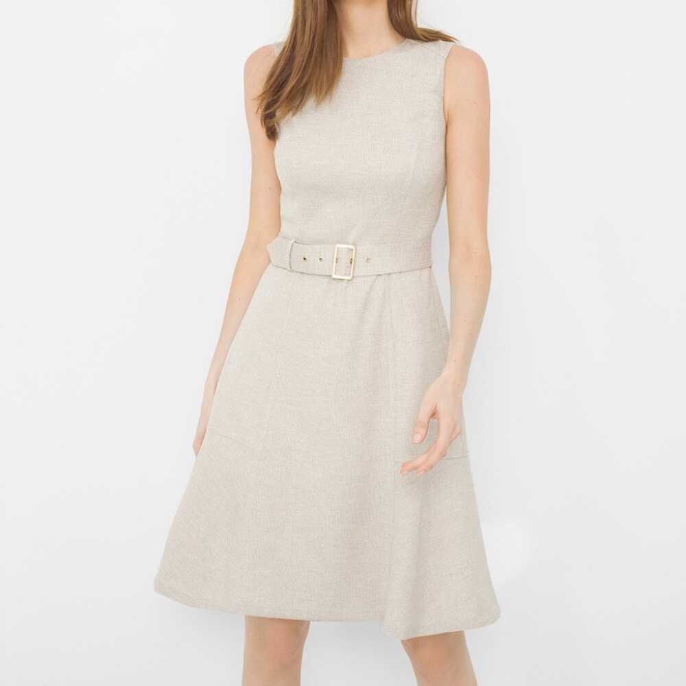 White House Black Market Tweed Fit-And-Flare Dress 8